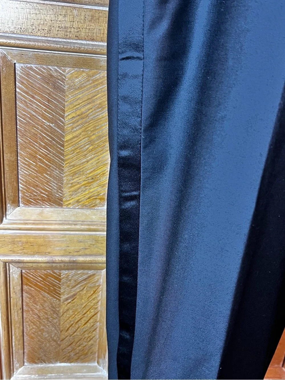 J.Crew Men’s Black Tuxedo Pants 39x32 Super 150s Wool Silk Satin Stripe Formal